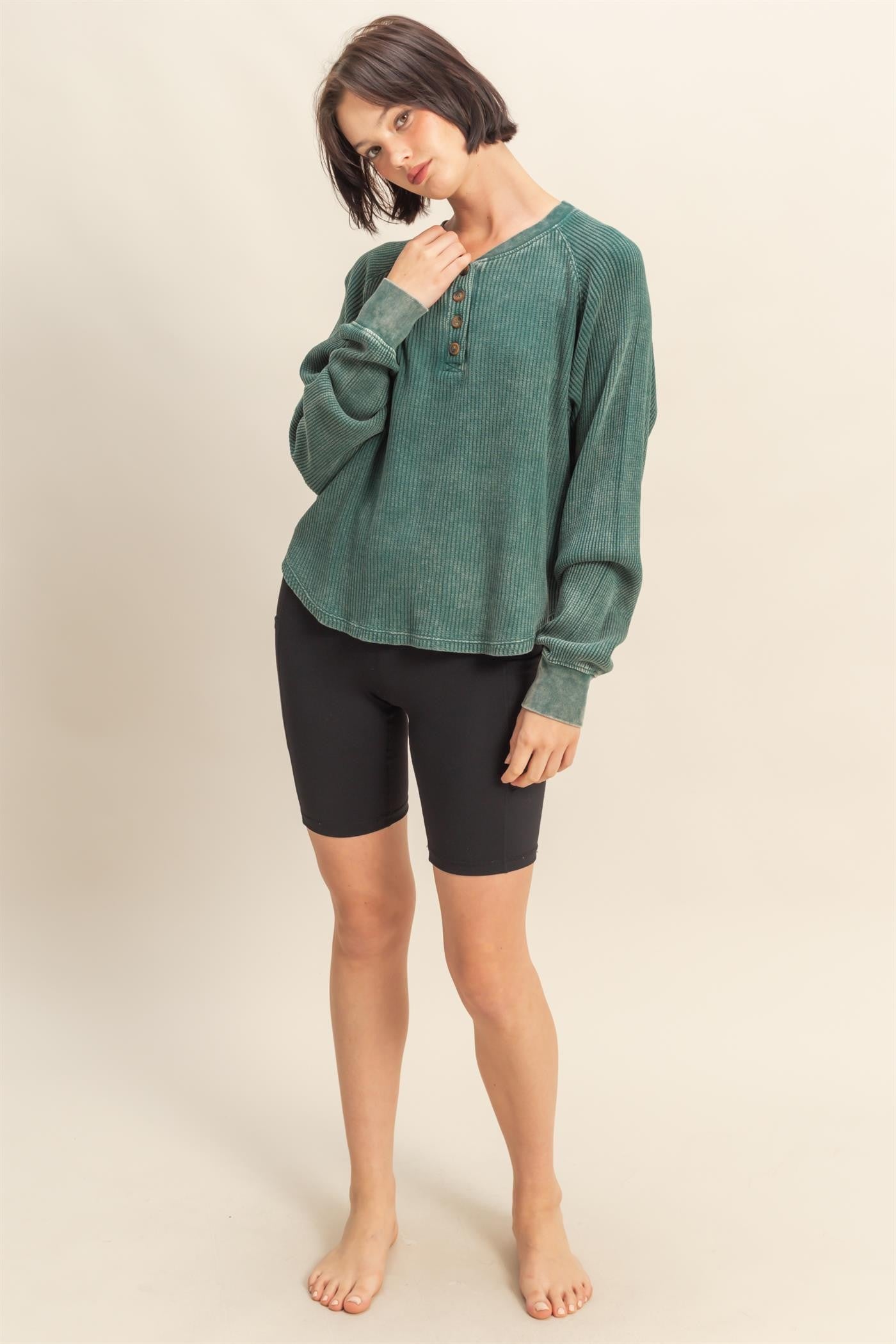 Stay A While Top | Dark Green