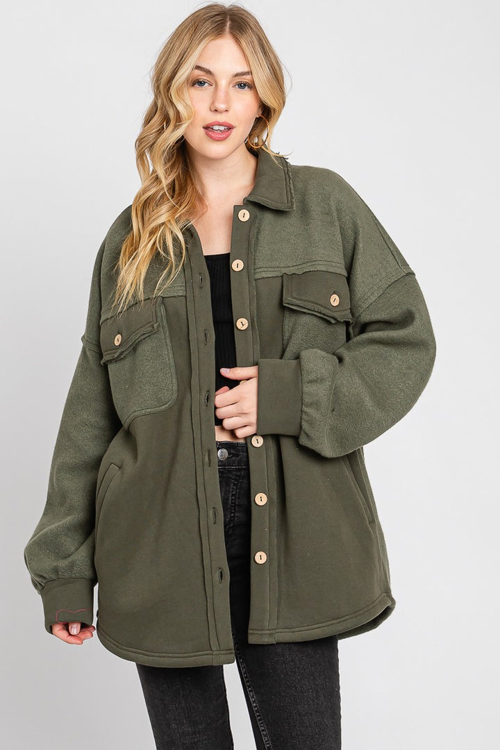 Olive Cozy Cutie Shacket