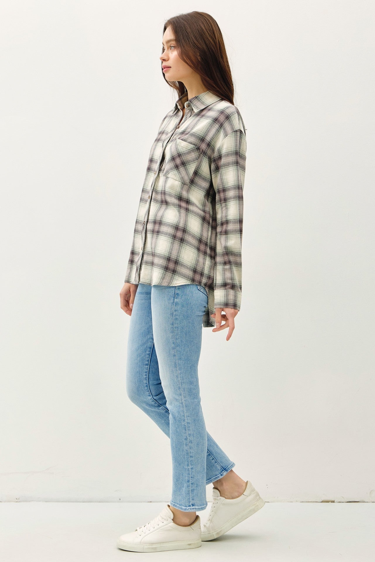 Jayln Oversized Cotton Flannel Shirt
