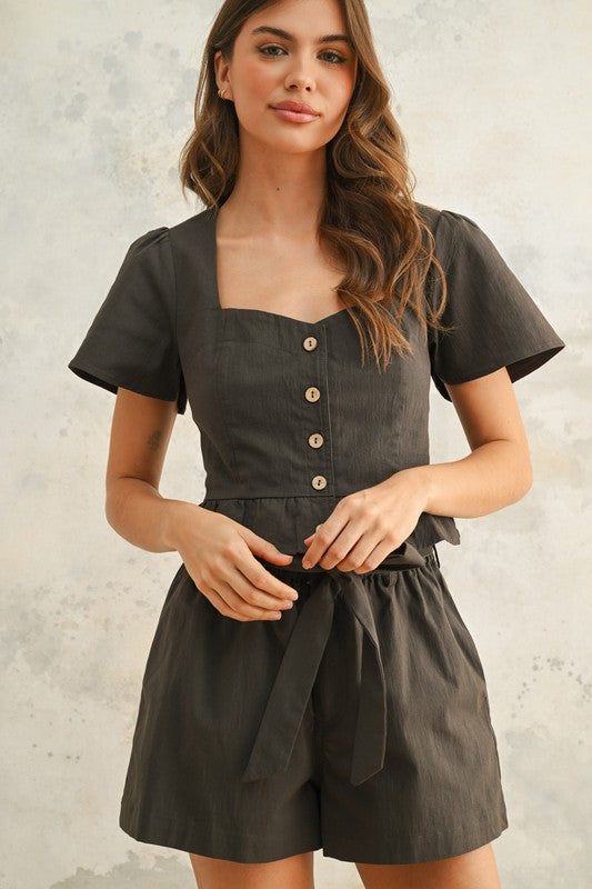 Lilah Stretch Button Front Top (FINAL SALE)