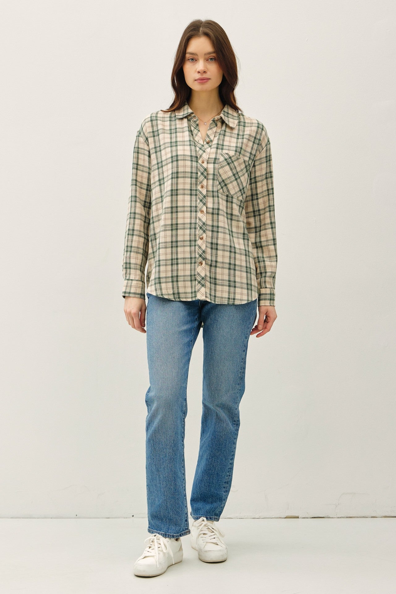 Jade Plaid Long Sleeve Shirt
