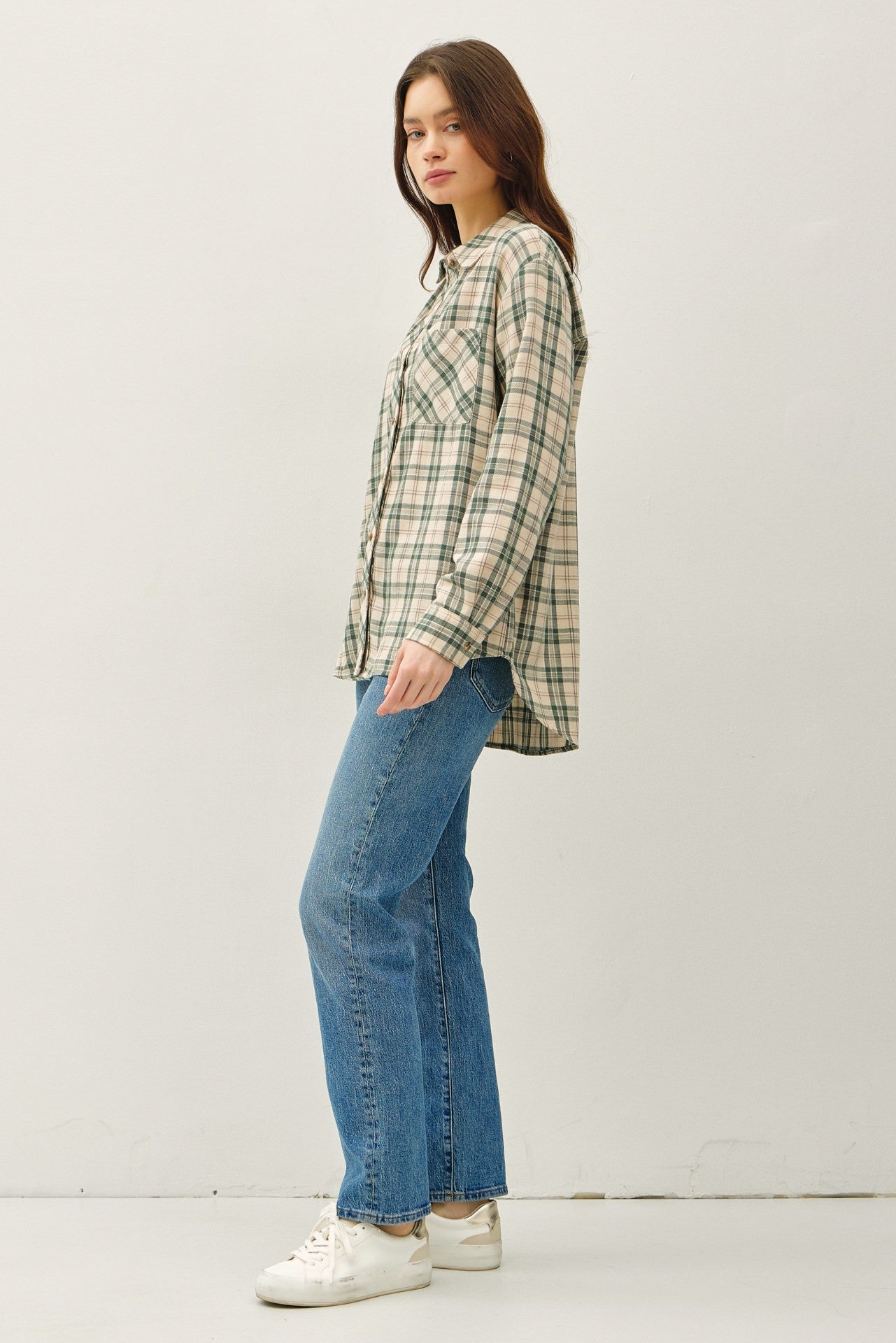 Jade Plaid Long Sleeve Shirt