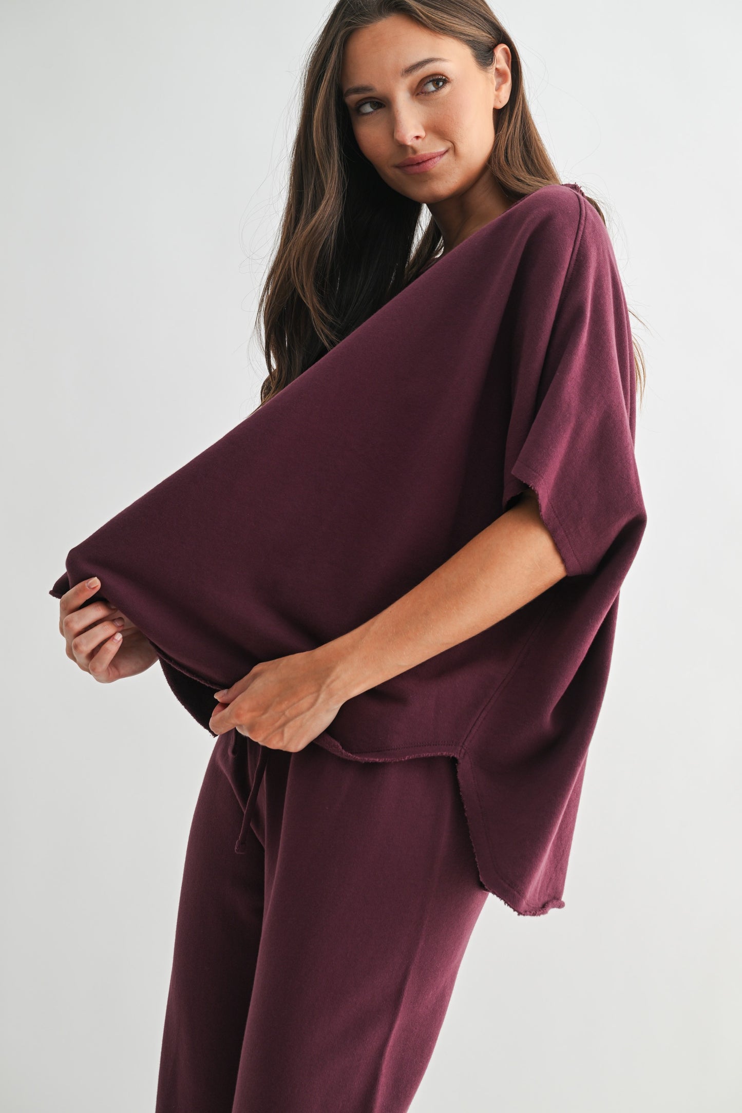 All Day Lounge Luxury Top | Dark Plum