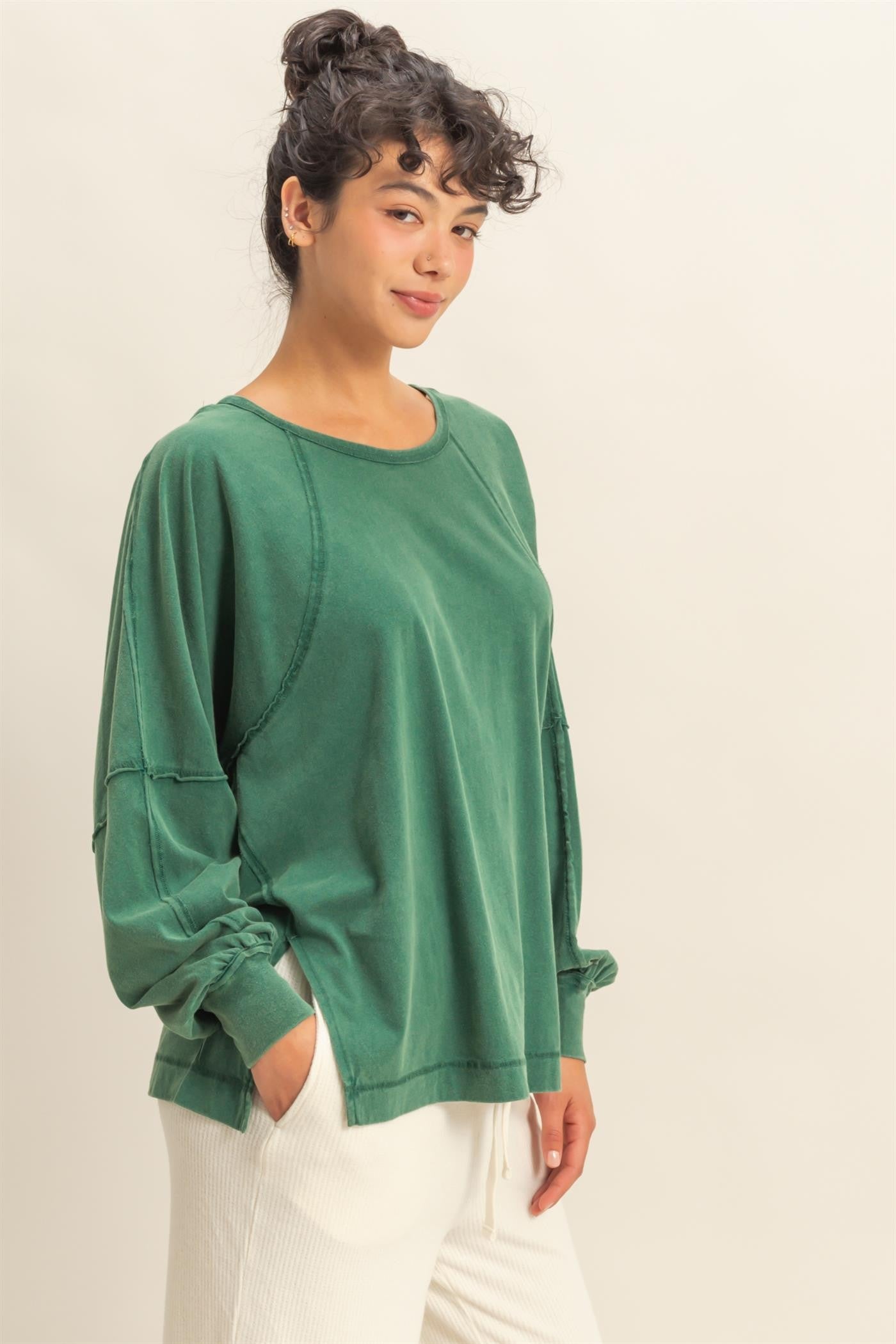 Chasing Cozy Days Top | Dark Green
