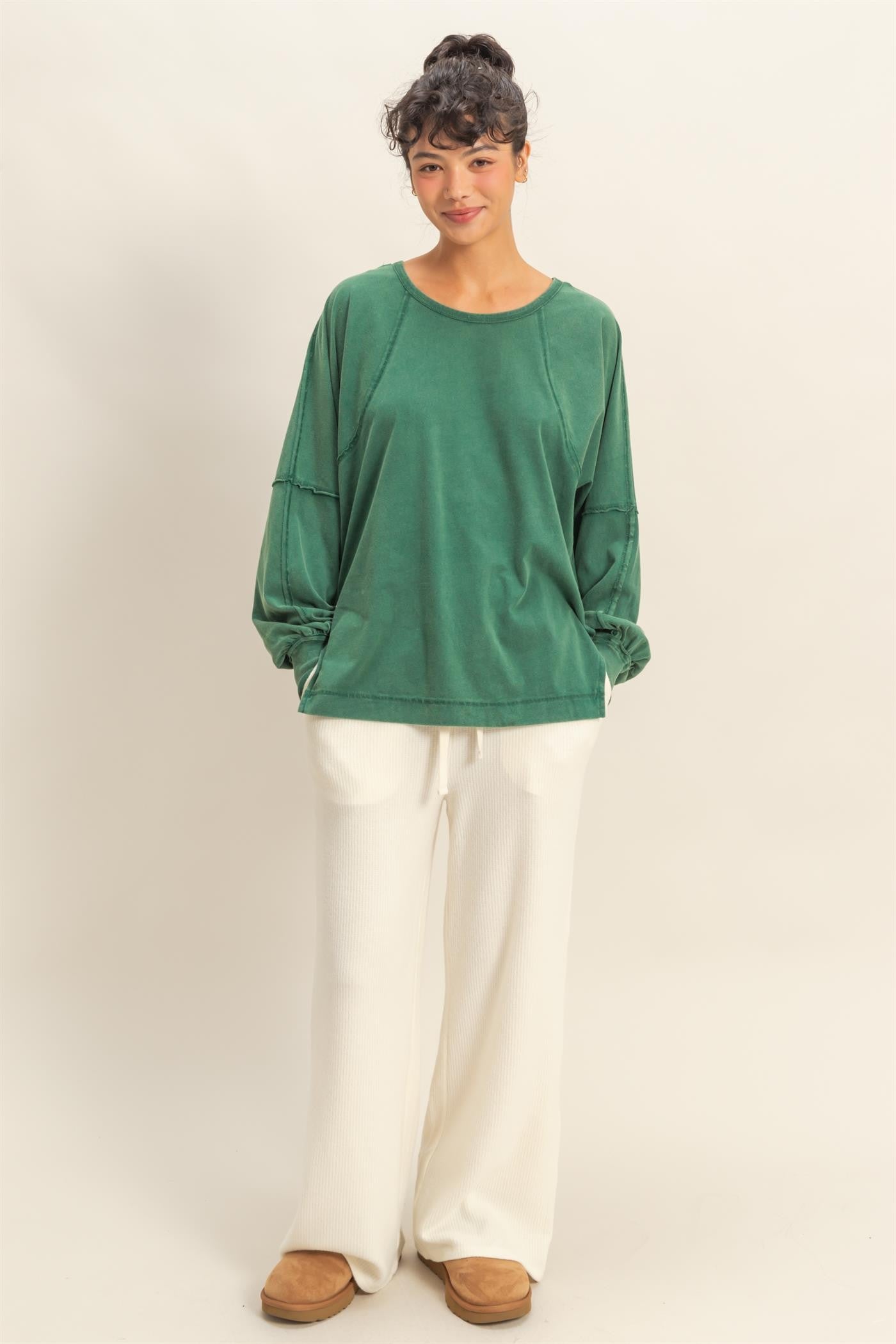 Chasing Cozy Days Top | Dark Green