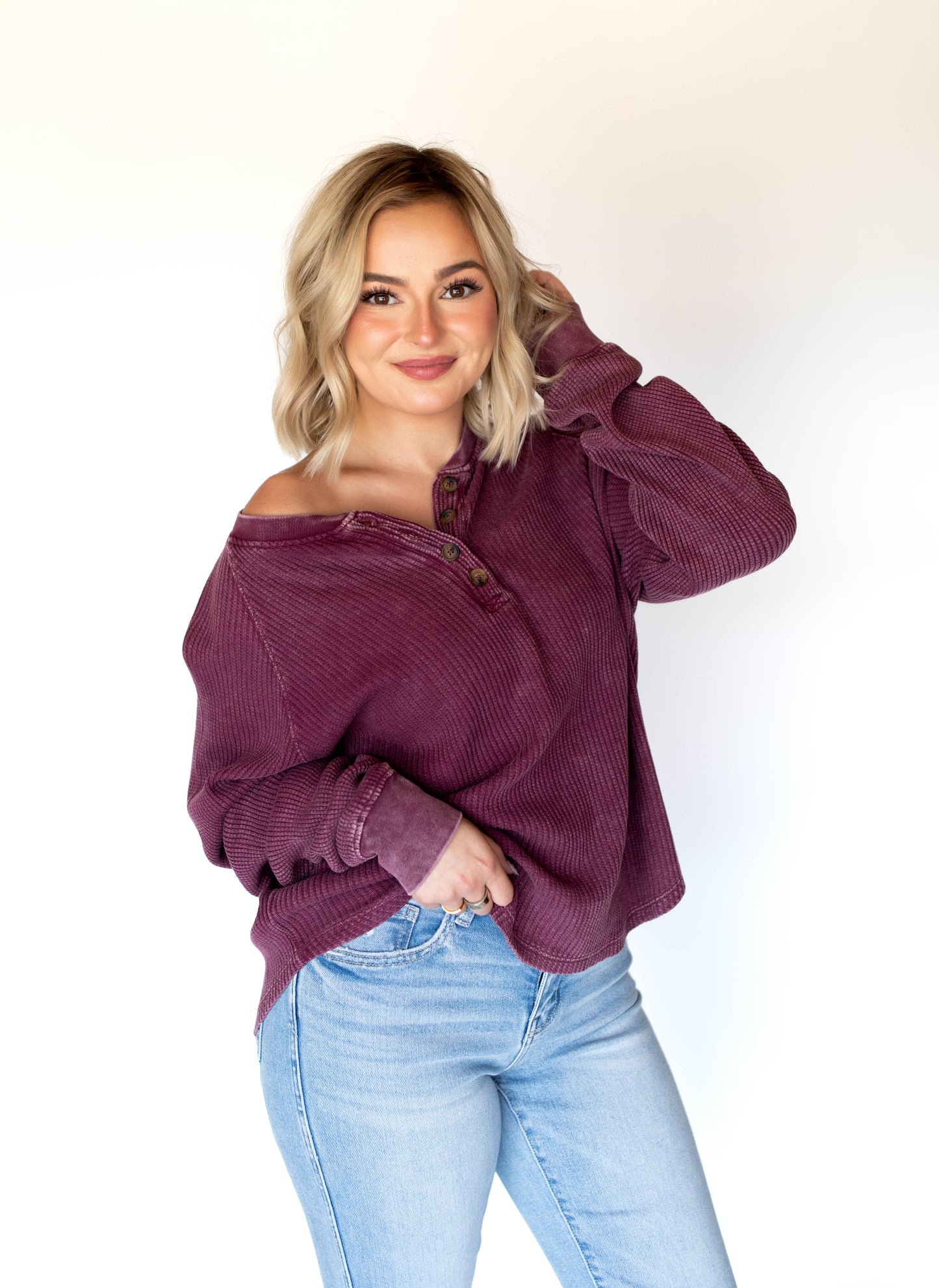 Stay A While Top | Dark Cherry