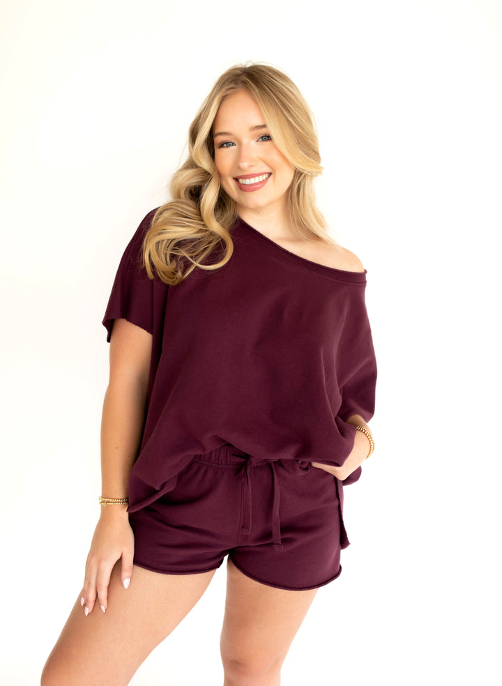All Day Lounge Luxury Top | Dark Plum