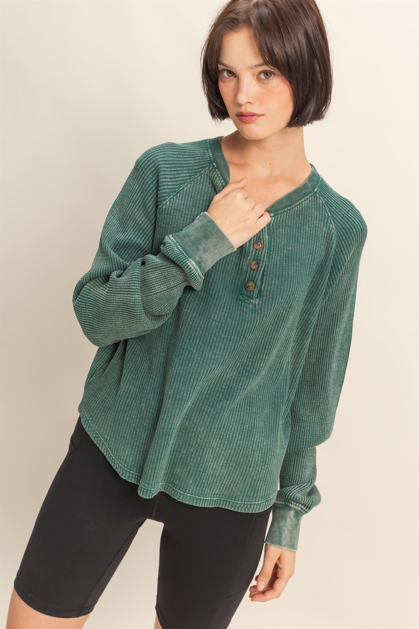 Stay A While Top | Dark Green
