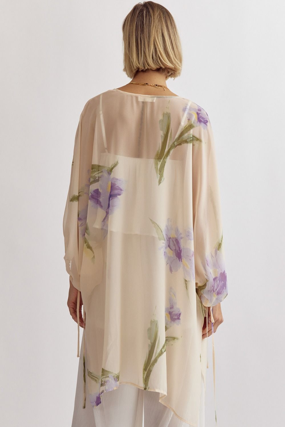 Macie Floral 3/4 Sleeve Kimono | Peach (FINAL SALE)