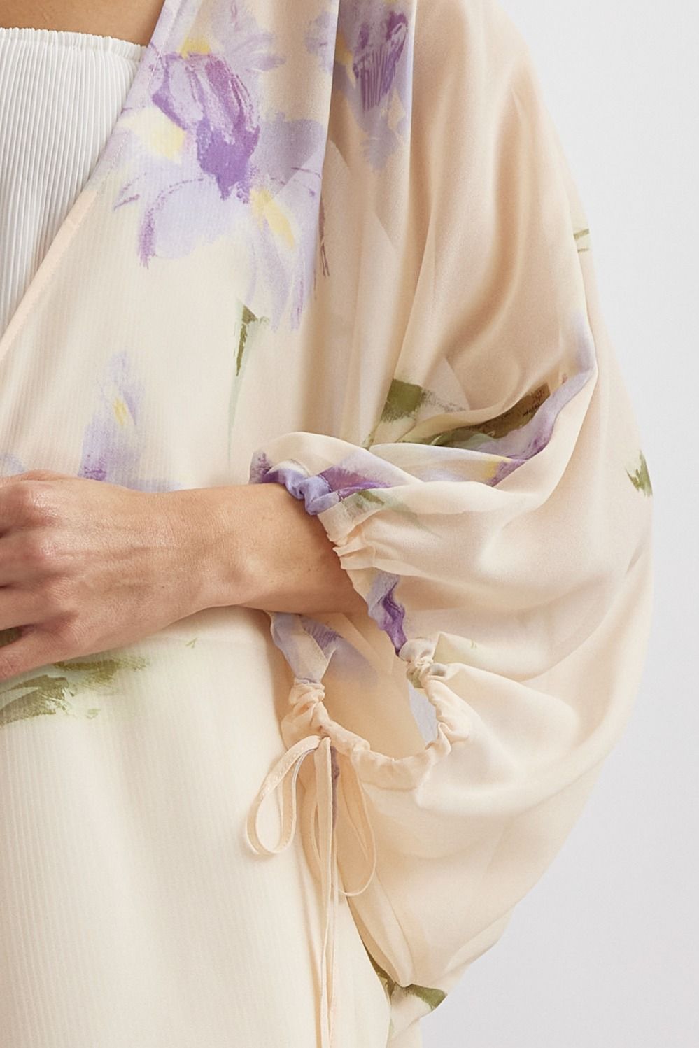 Macie Floral 3/4 Sleeve Kimono | Peach (FINAL SALE)