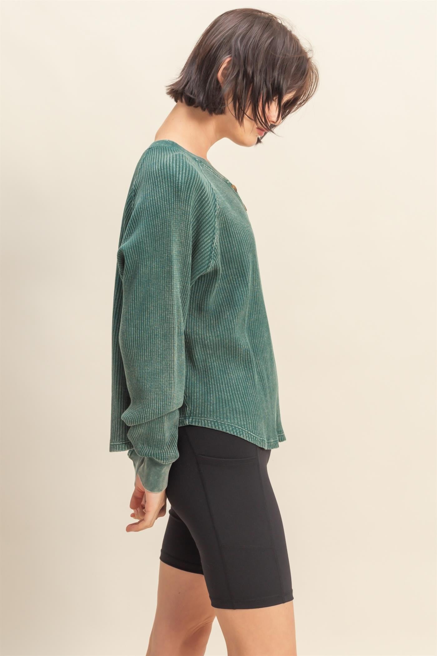 Stay A While Top | Dark Green
