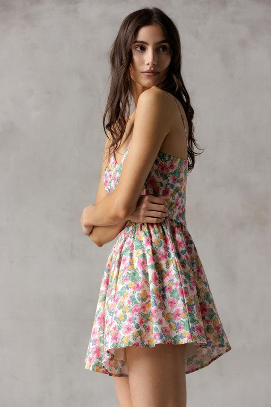 Jordan Floral Sweetheart Neckline Mini Romper (FINAL SALE)