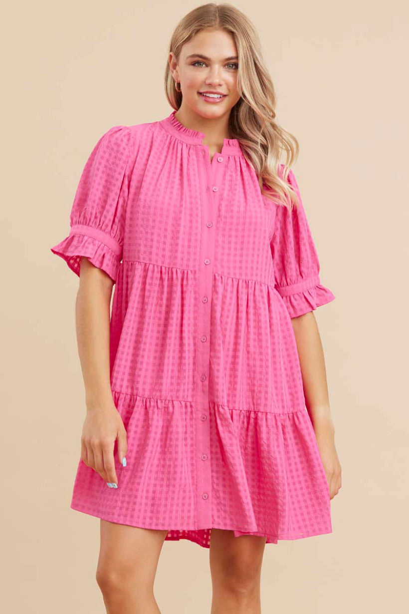 Mia Check Textured Dress (FINAL SALE)