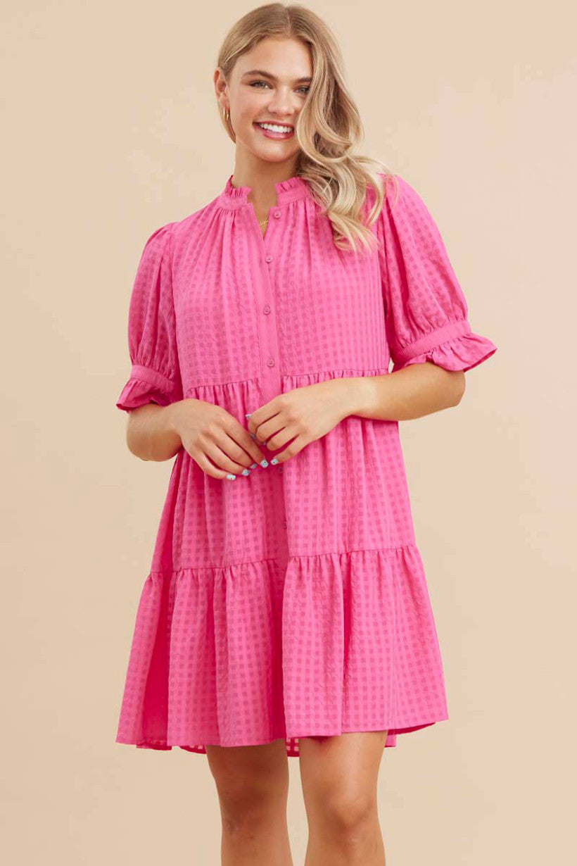 Mia Check Textured Dress (FINAL SALE)