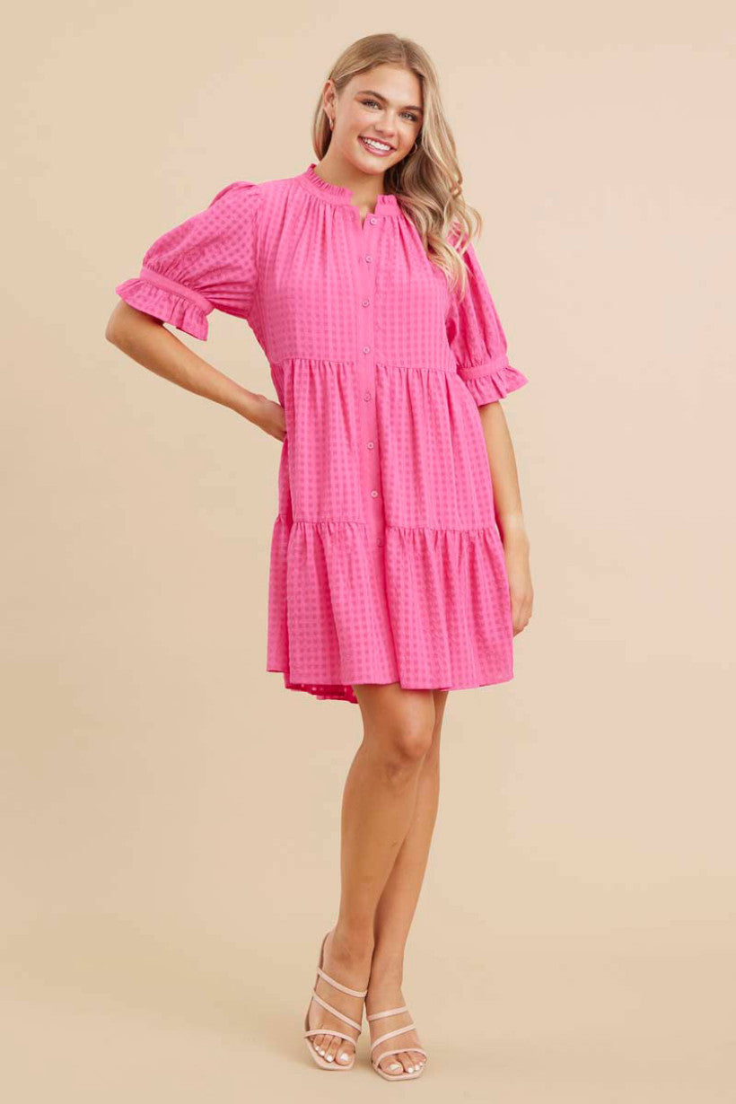 Mia Check Textured Dress (FINAL SALE)