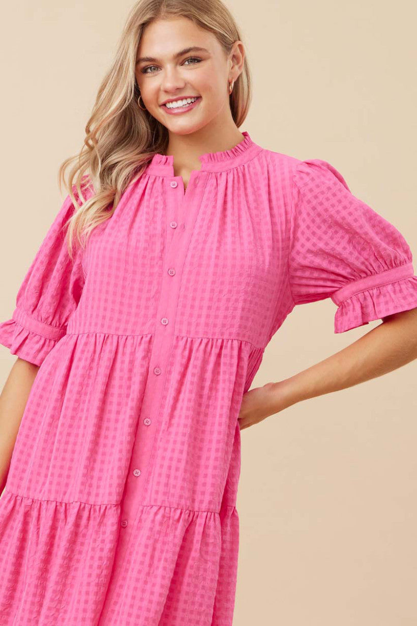 Mia Check Textured Dress (FINAL SALE)