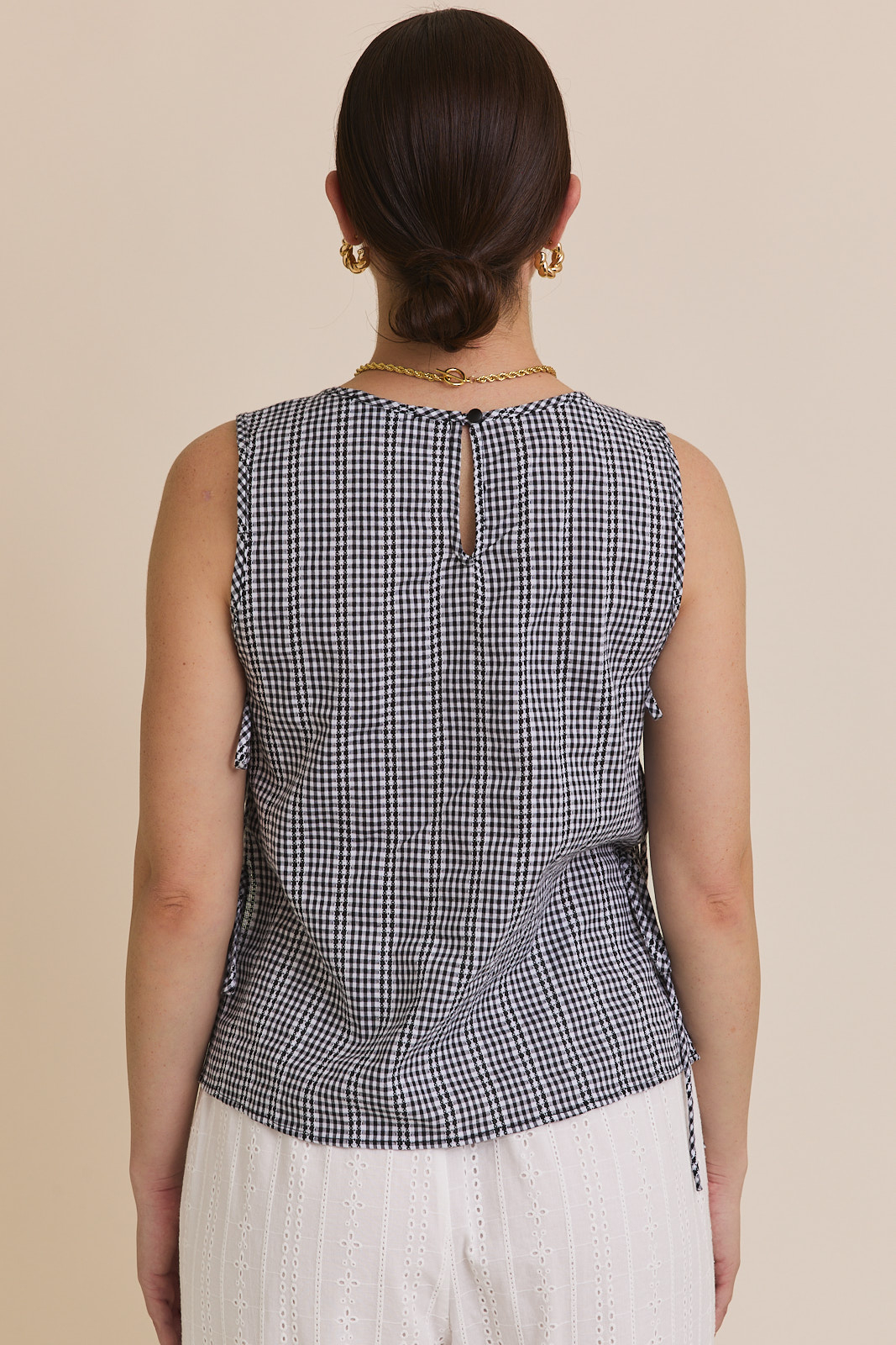 Hannah Side Tie Gingham Top (FINAL SALE)