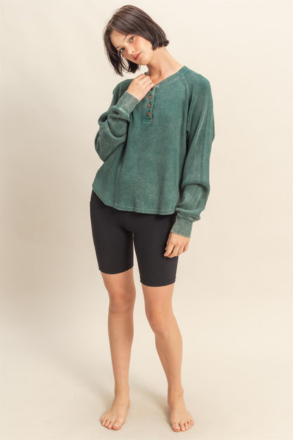Stay A While Top | Dark Green