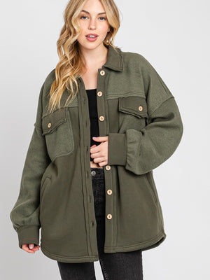 Olive Cozy Cutie Shacket