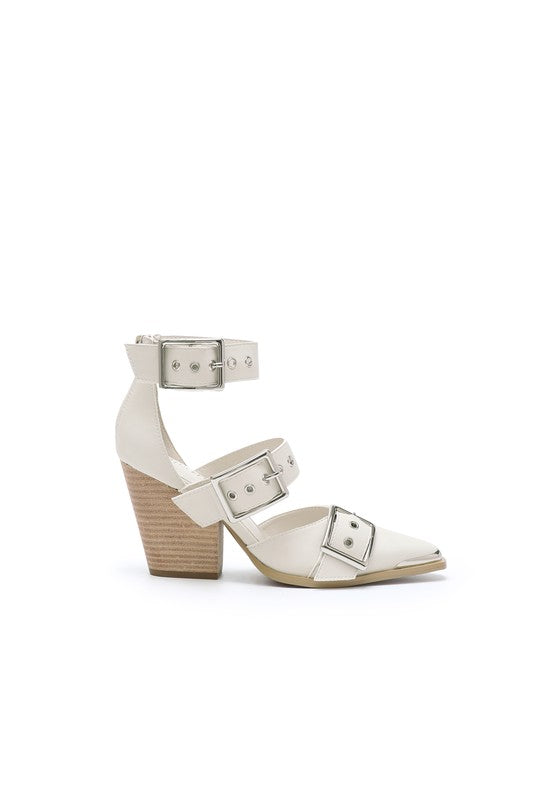 Hendrix Pointed Toe Hollow Stiletto Sandals | Off White