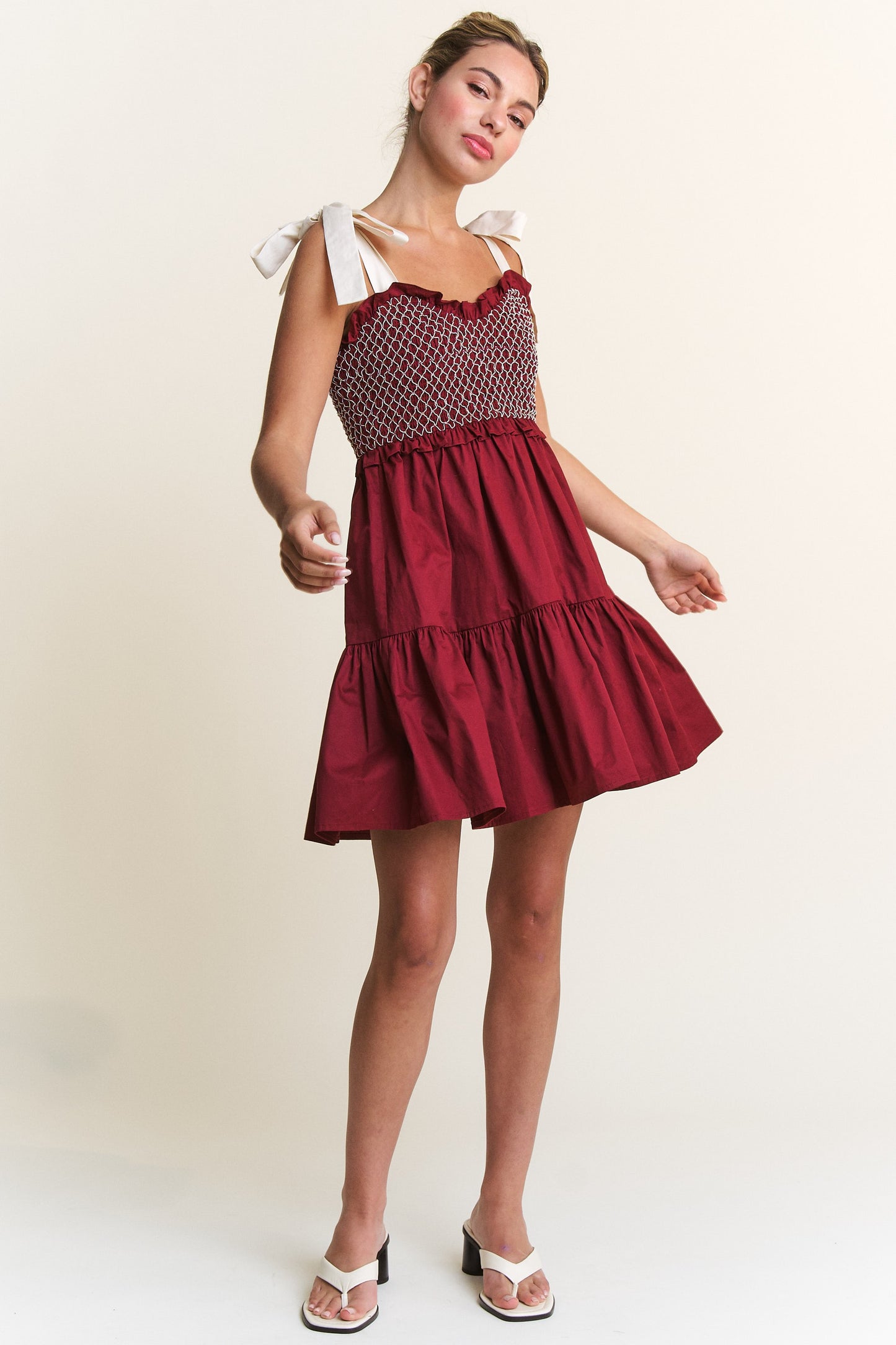 Abbie Smocked Detail Mini Dress (FINAL SALE)