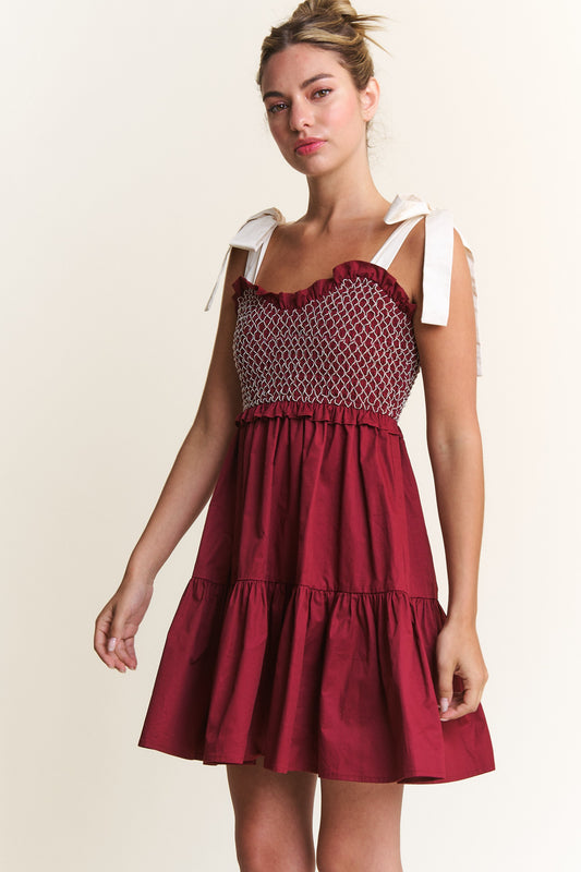 Abbie Smocked Detail Mini Dress (FINAL SALE)