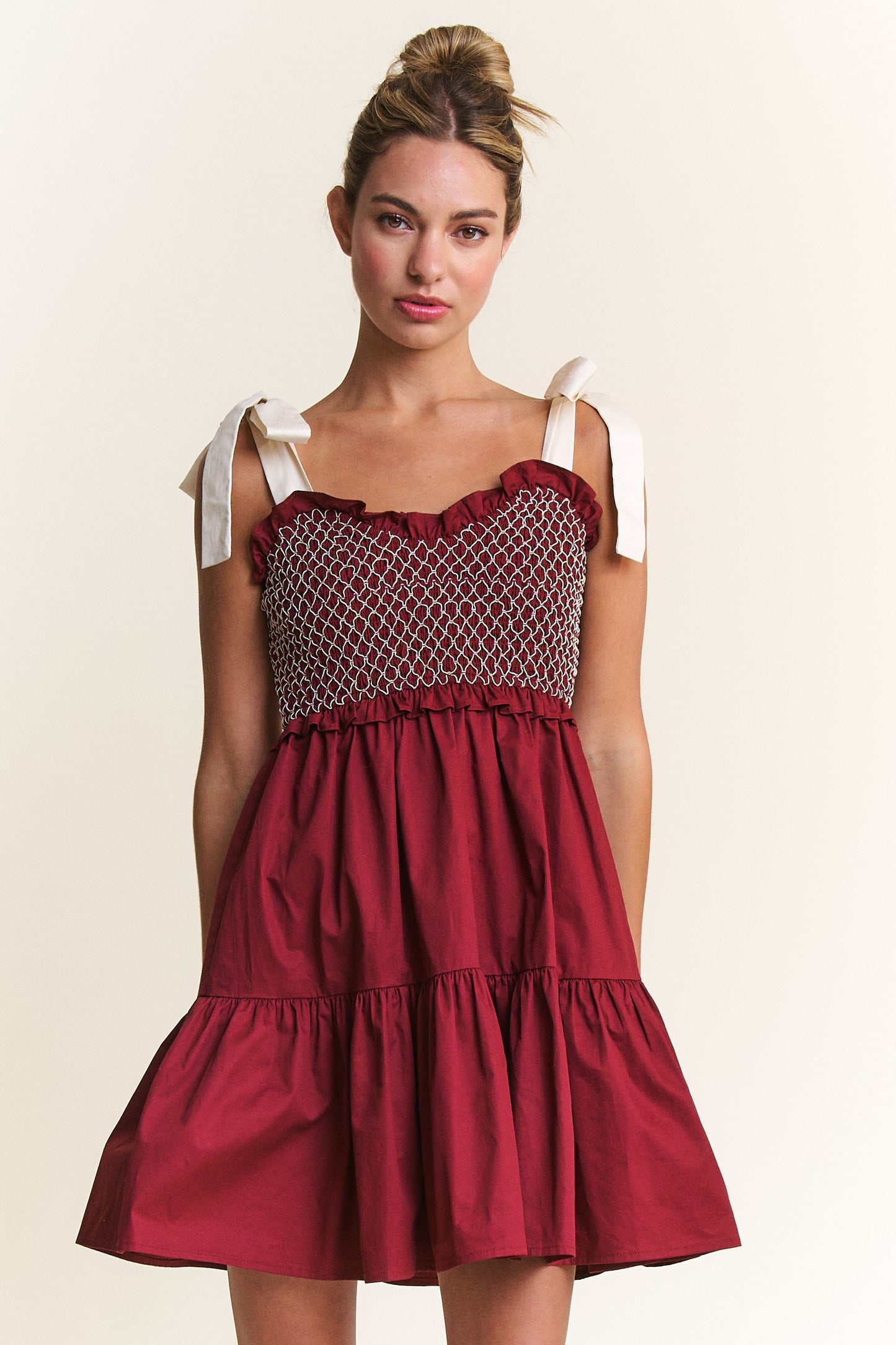 Abbie Smocked Detail Mini Dress (FINAL SALE)