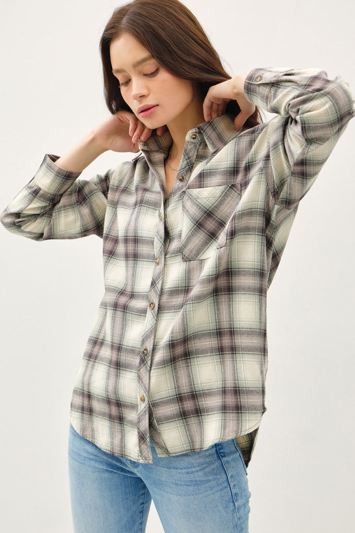 Jayln Oversized Cotton Flannel Shirt