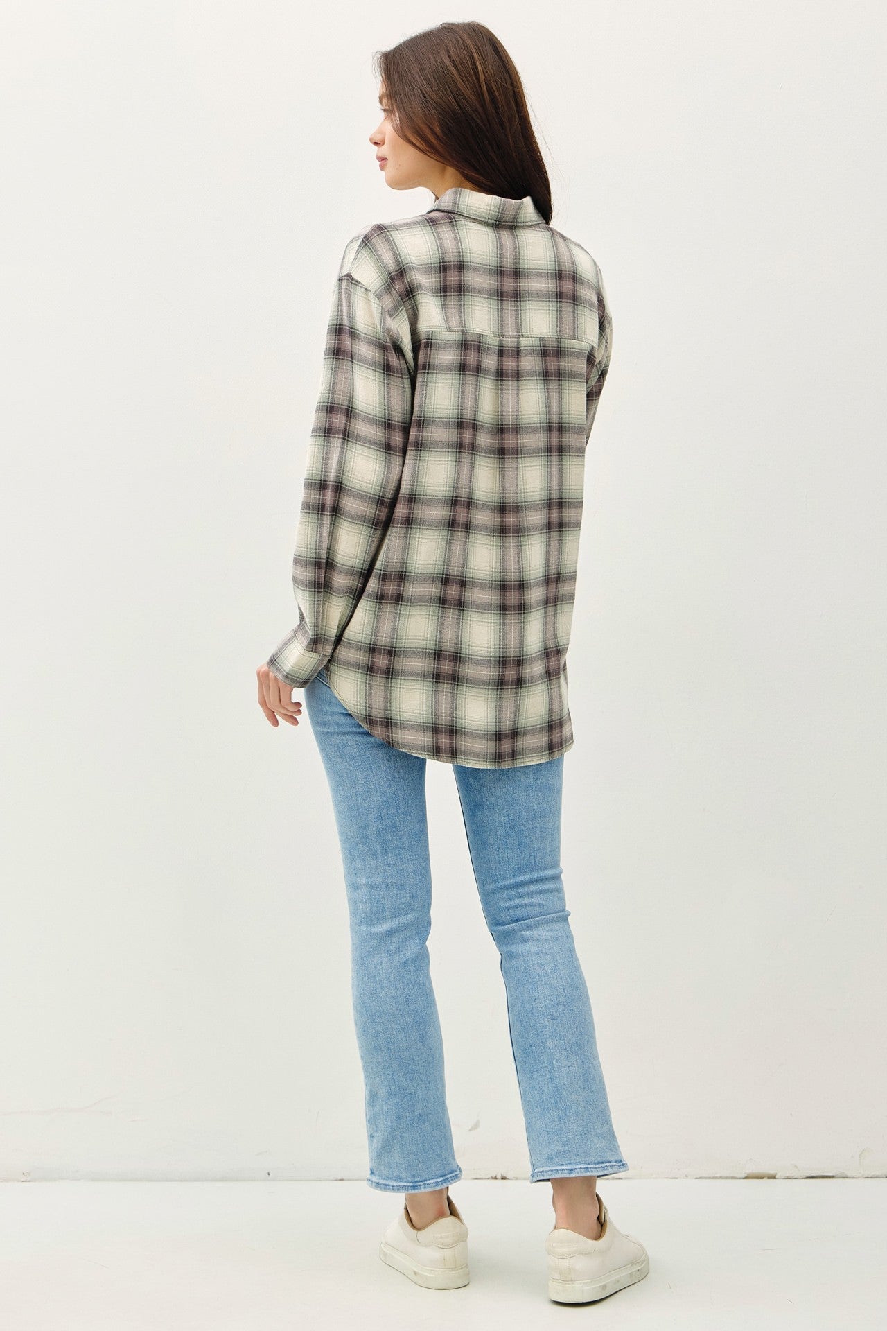 Jayln Oversized Cotton Flannel Shirt
