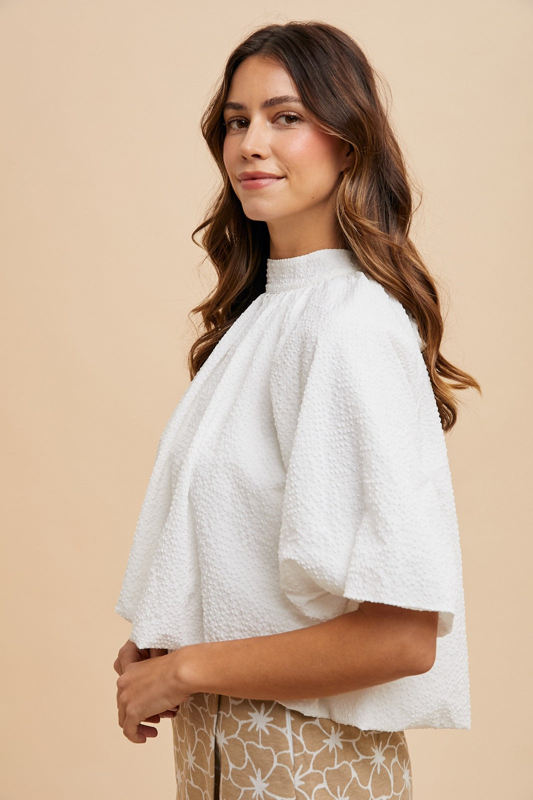 Lottie Textured Back Bow Top (FINAL SALE)