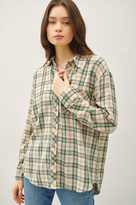 Jade Plaid Long Sleeve Shirt