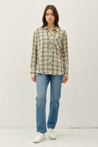 Jade Plaid Long Sleeve Shirt