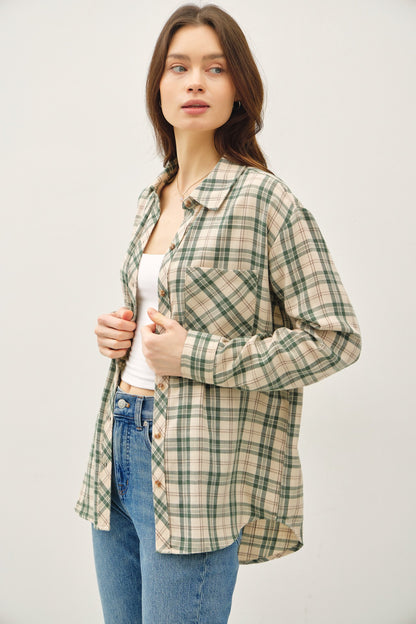 Jade Plaid Long Sleeve Shirt