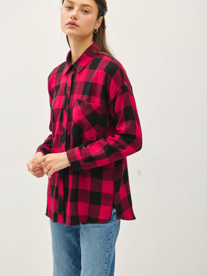 Holly Plaid Dream Flannel | Red