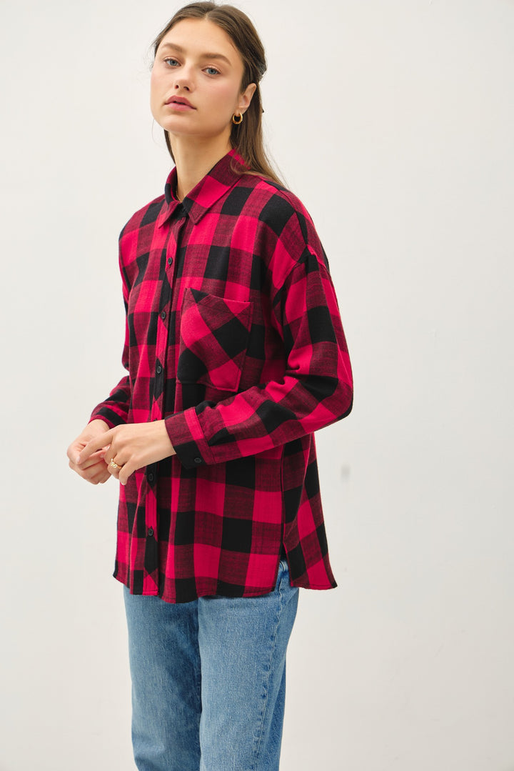 Holly Plaid Dream Flannel | Red