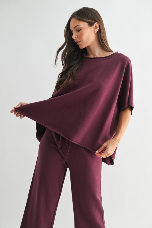 All Day Lounge Luxury Top | Dark Plum