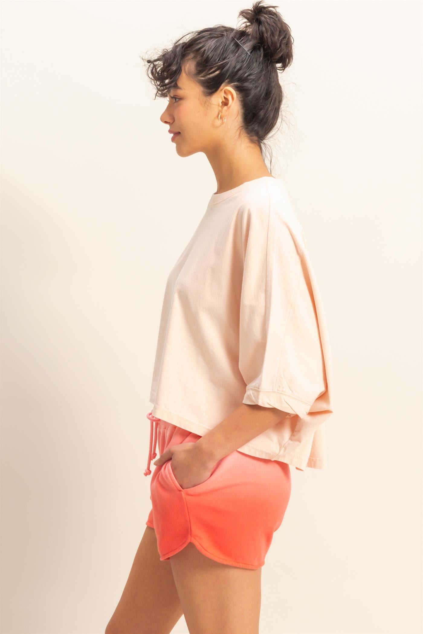 Annabelle Flowy Bat Wing Top | Dusty Pink