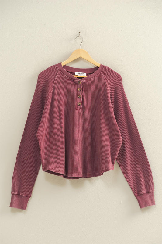 Stay A While Top | Dark Cherry