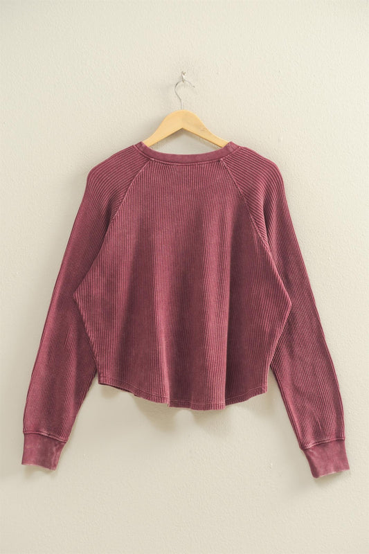 Stay A While Top | Dark Cherry