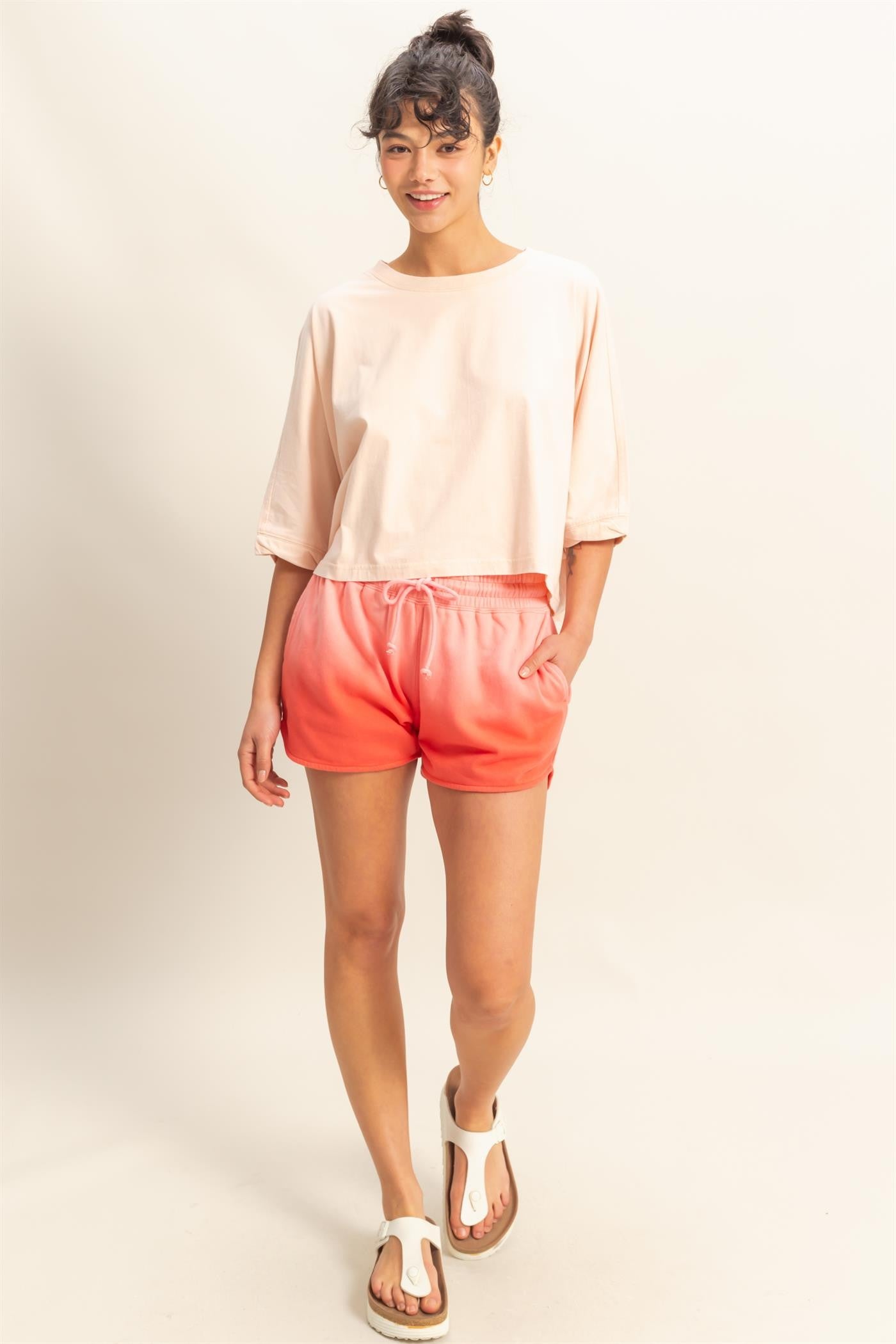 Annabelle Flowy Bat Wing Top | Dusty Pink