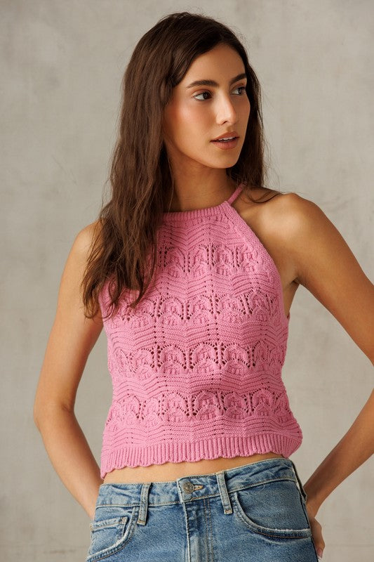 Jessica Pink Halter Top (FINAL SALE)