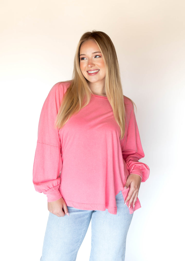 Chasing Cozy Days Top | Taffy Pink
