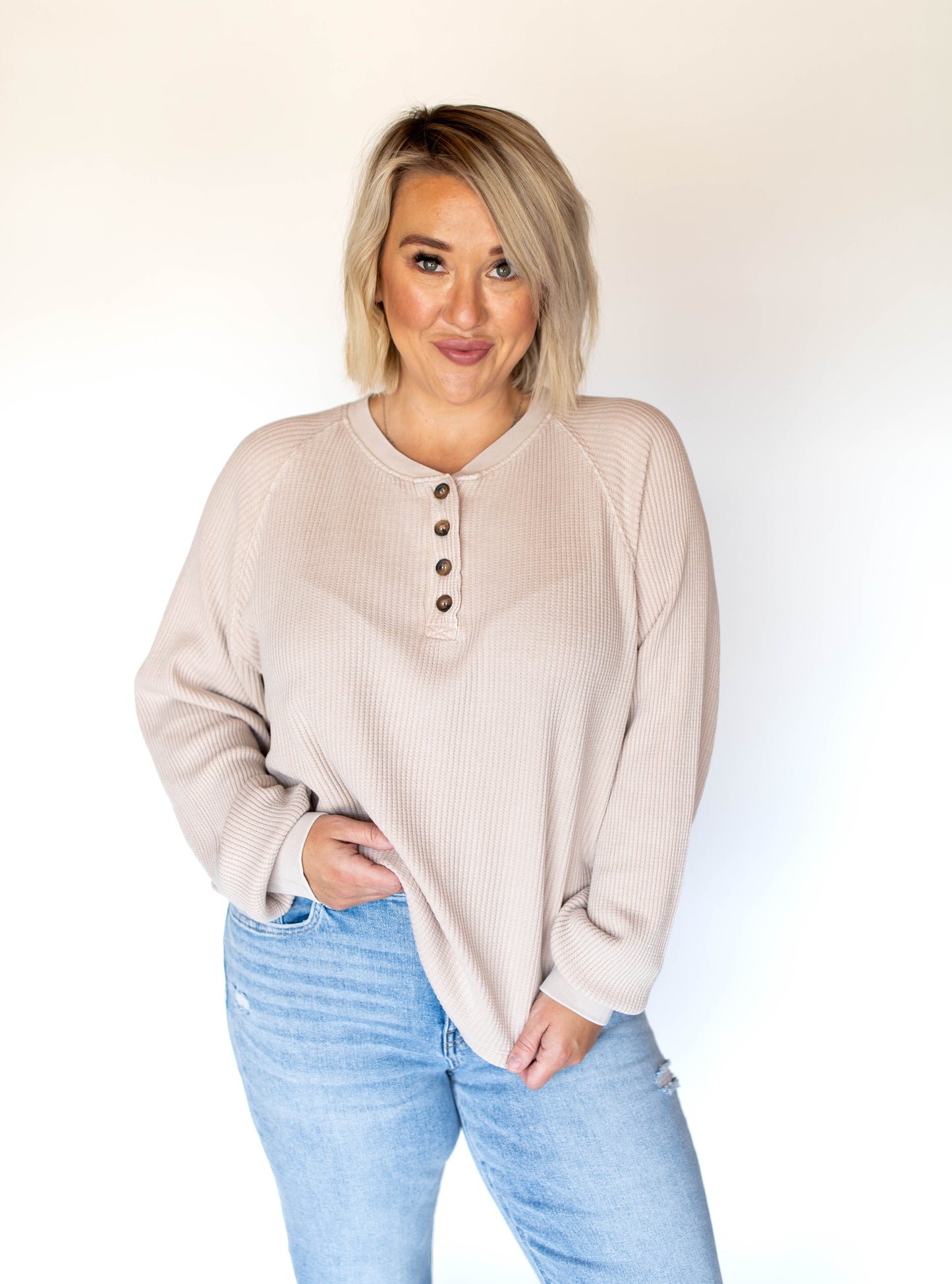Stay A While Top | Dark Taupe
