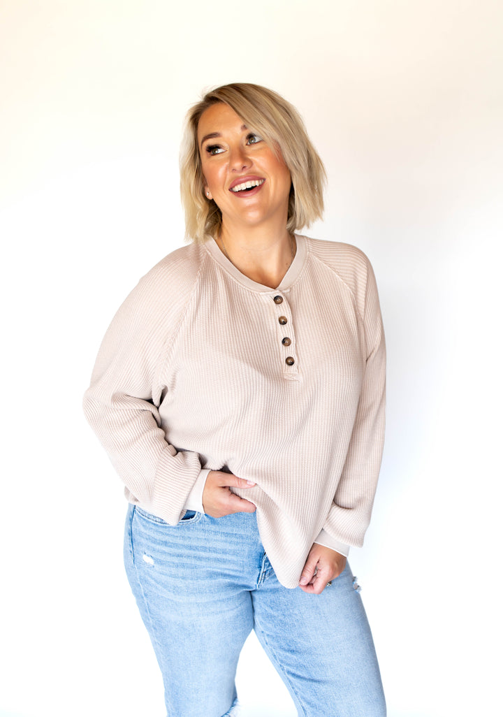 Stay A While Top | Dark Taupe