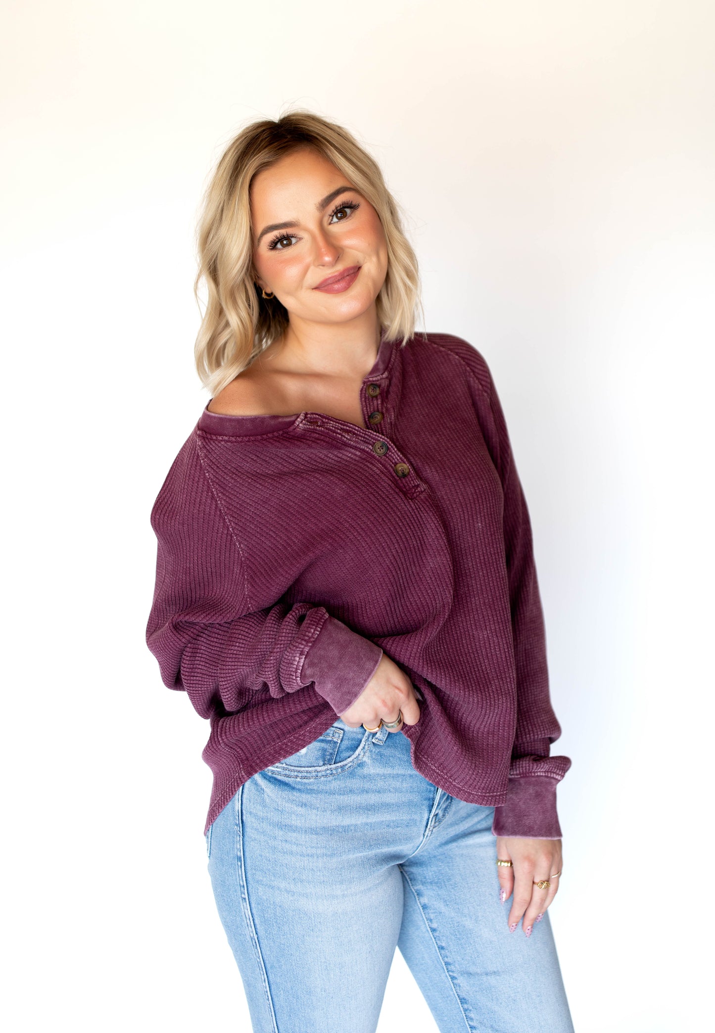 Stay A While Top | Dark Cherry