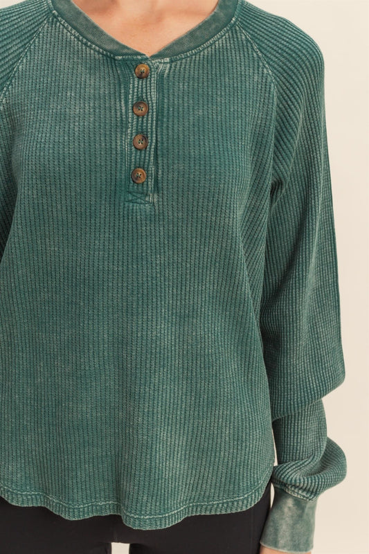 Stay A While Top | Dark Green