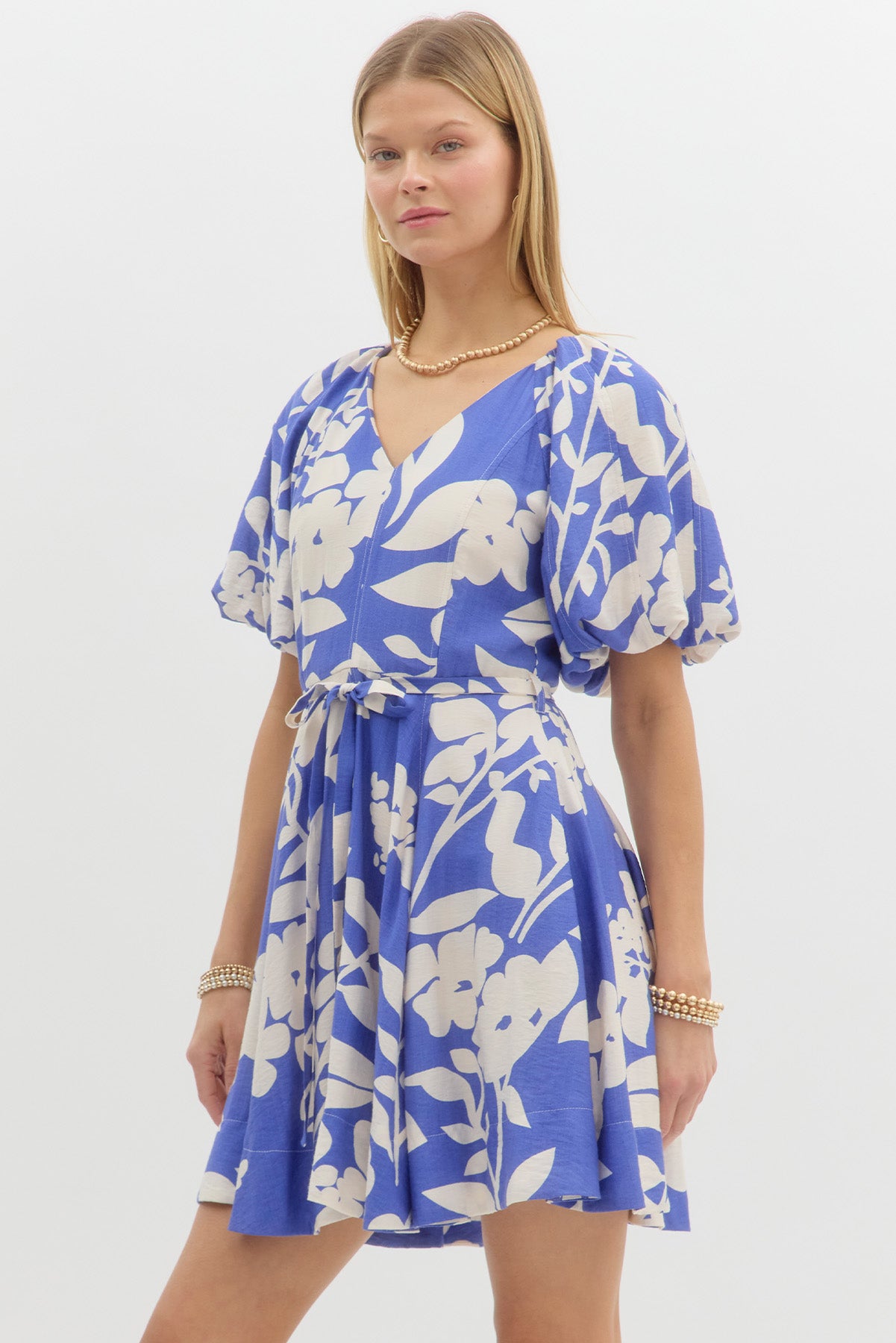 Oaklyn Floral Flare Dress | Blue (FINAL SALE)