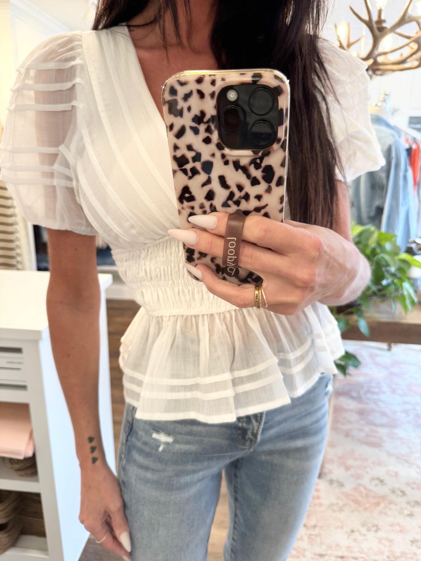 Preslee Smocked Waist Puff Top (FINAL SALE)