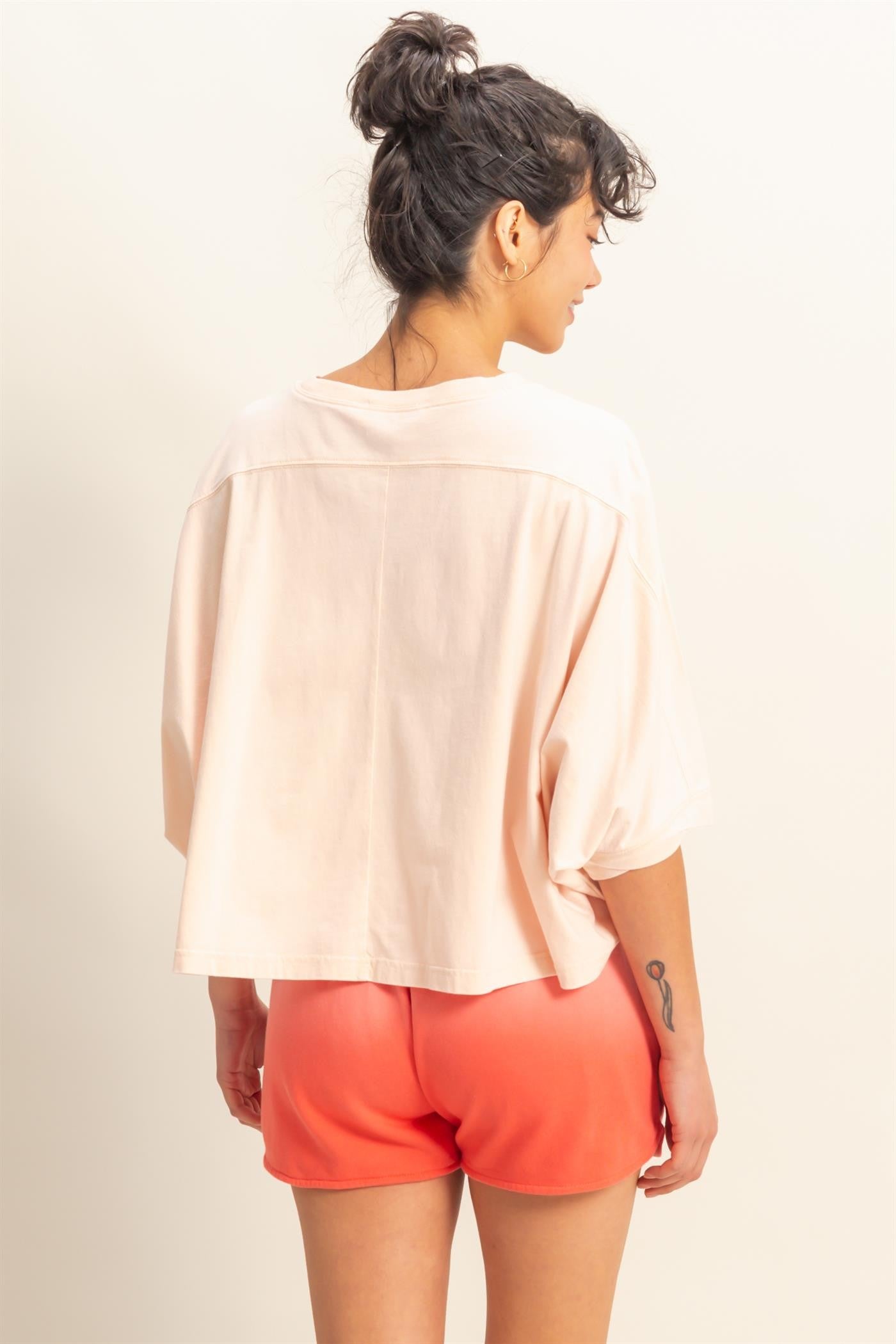 Annabelle Flowy Bat Wing Top | Dusty Pink