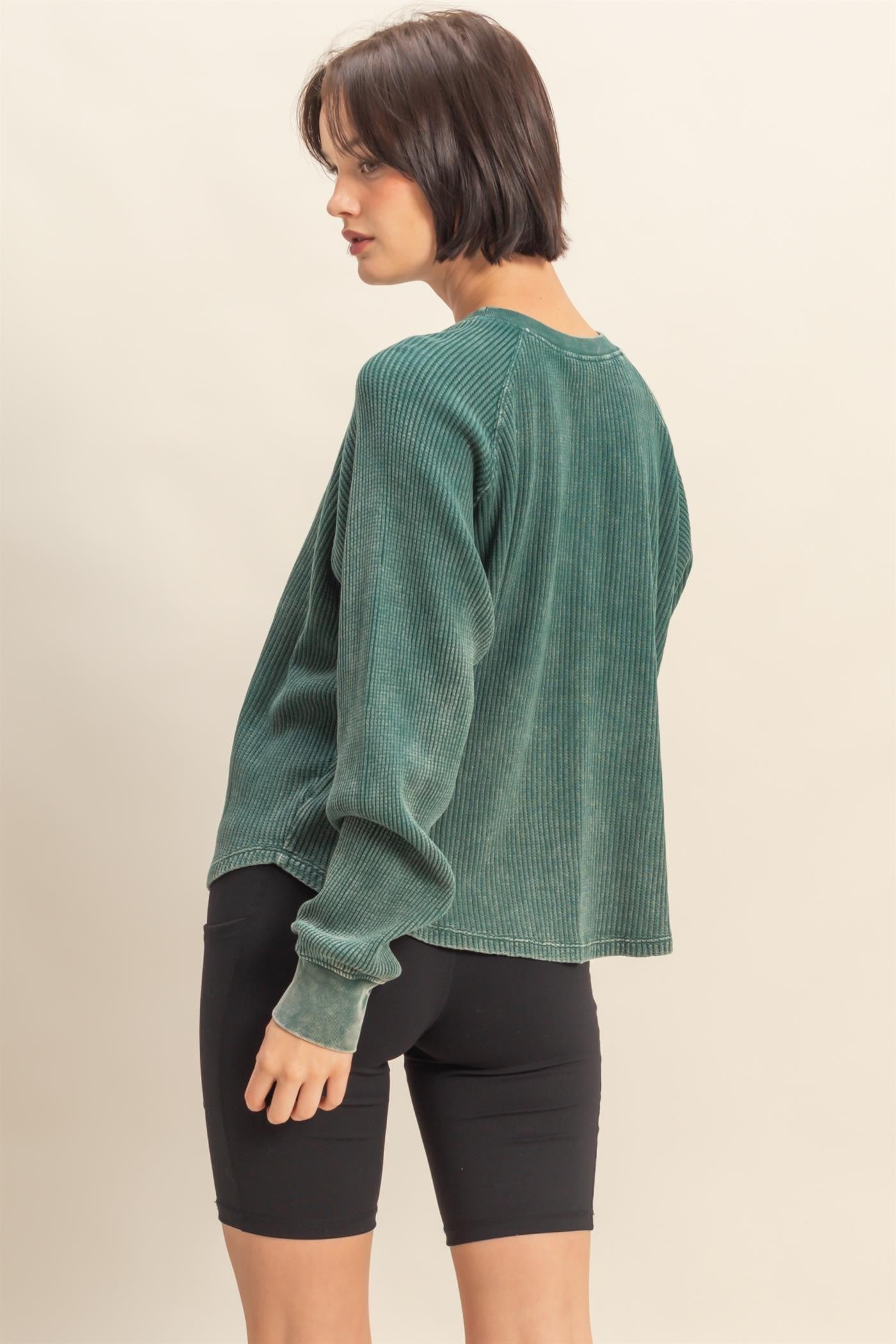 Stay A While Top | Dark Green
